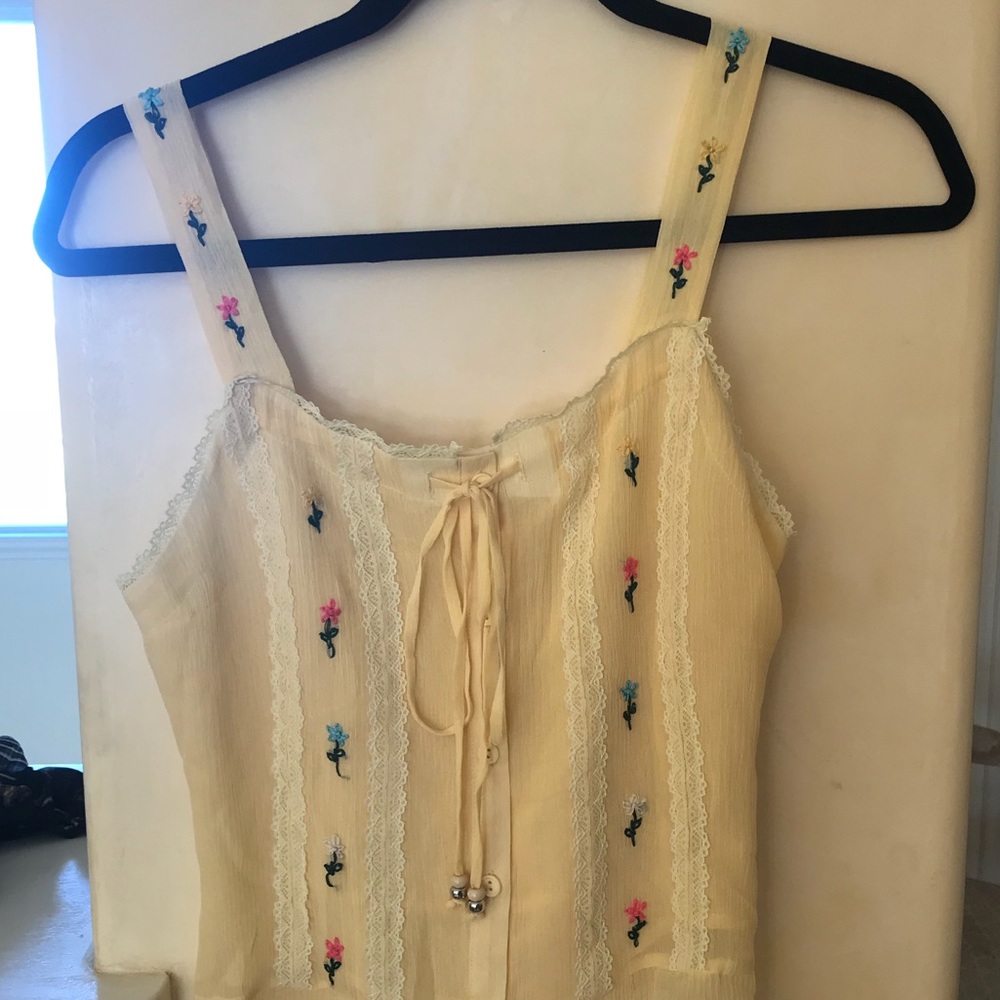 Yellow Button Up Top - Picture 3 of 4